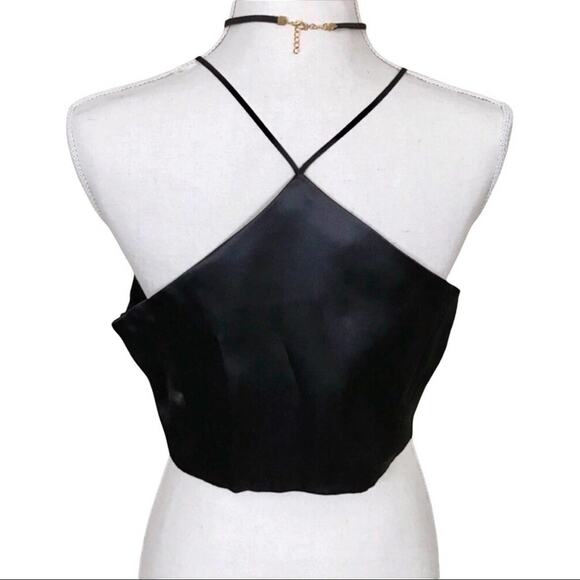 Milly NWT Black Silk Blouse Spaghetti Strap Cropped Audrey Top - Picture 5 of 8
